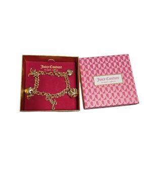 Low Start Juicy Couture Gold Charm Bracelet with Pink Gift Box